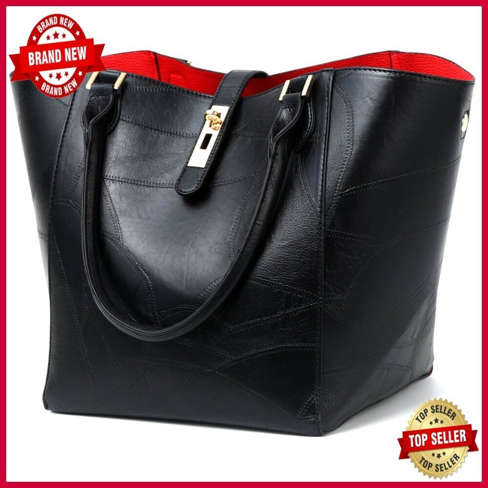 Large Work Tote Bag for Women, PU Leather, Spacious Travel Shoulder Bag